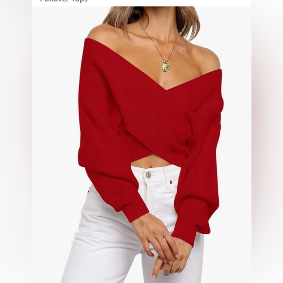 New With Tags ZCSIA Women's Wrap V Neck Cropped Sweaters 2024 Fall - Picture 4 of 6